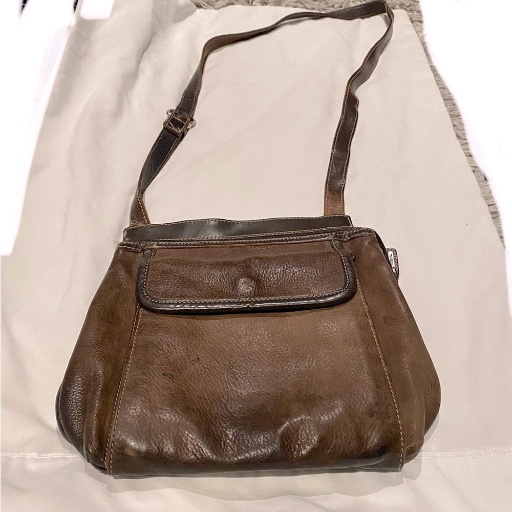 Fossil Dark Brown Leather Crossbody Bag
